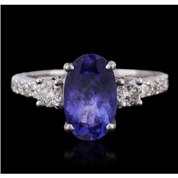 14KT White Gold 2.46ct Tanzanite and Diamond Ring