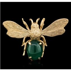 14KT Yellow Gold 1.72ct Agate Bee Pin