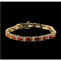 14KT Yellow Gold 10.83ctw Sapphire and Diamond Bracelet