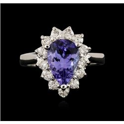 14KT White Gold 2.19ct Tanzanite and Diamond Ring