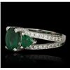 Image 2 : 14KT White Gold 2.42ctw Emerald Ring