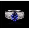 Image 2 : 14KT White Gold 2.19ct Tanzanite and Diamond Ring