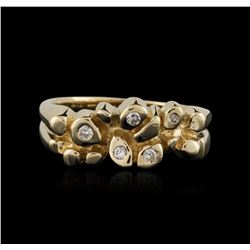 14KT Yellow Gold 0.10ctw Diamond Ring