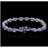 Image 2 : 14KT White Gold 13.40ctw Tanzanite and Diamond Bracelet