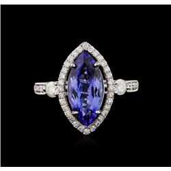 14KT White Gold 2.78ct Tanzanite and Diamond Ring