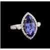 Image 2 : 14KT White Gold 2.78ct Tanzanite and Diamond Ring
