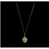 Image 2 : 14KT Yellow Gold 7.44ctw Citrine and Diamond Pendant With Chain