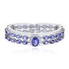 Image 1 : 14KT White Gold 25.05ctw Tanzanite and Diamond Bracelet