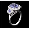 Image 3 : 14KT White Gold 3.26ctw Tanzanite and Diamond Ring