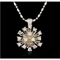 14KT White Gold 3.02ctw Diamond Pendant With Chain