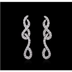 3.44ctw Diamond Earrings - 18KT White Gold