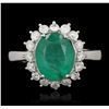 Image 1 : 14KT White Gold 3.36ct Emerald and Diamond Ring