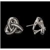 Image 2 : 1.27ctw Black Diamond Earrings - 14KT White Gold