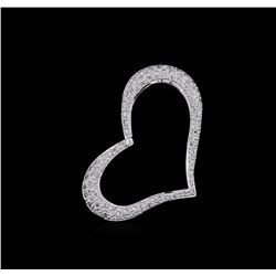 0.50ctw Diamond Heart Pendant - 14KT White Gold