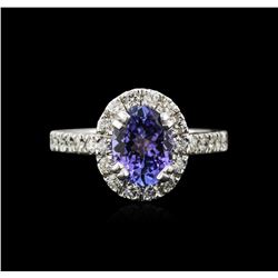 14KT White Gold 1.74ct Tanzanite and Diamond Ring