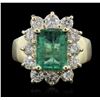 Image 1 : 14KT Yellow Gold 1.95ct Emerald and Diamond Ring