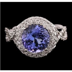 14KT White Gold 3.51ct Tanzanite and Diamond Ring