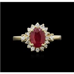 1.59ct Ruby and Diamond Ring - 14KT Yellow Gold