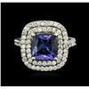 Image 1 : 14KT White Gold 2.93ct Tanzanite and Diamond Ring