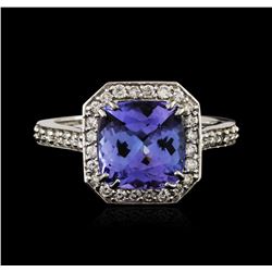 14KT White Gold 3.26ct Tanzanite and Diamond Ring