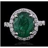 Image 1 : 14KT White Gold 4.33ct Emerald and Diamond Ring