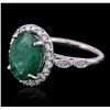 Image 2 : 14KT White Gold 4.33ct Emerald and Diamond Ring