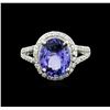 14KT White Gold 4.19ct Tanzanite and Diamond Ring
