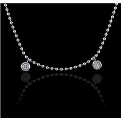 18KT White Gold 0.06ctw Diamond Necklace