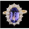 Image 1 : 14KT Yellow Gold 2.67ct Tanzanite and Diamond Ring