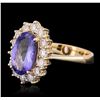 Image 2 : 14KT Yellow Gold 2.67ct Tanzanite and Diamond Ring