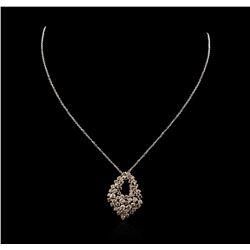 14KT White Gold 3.03ctw Fancy Brown Diamond Pendant With Chain