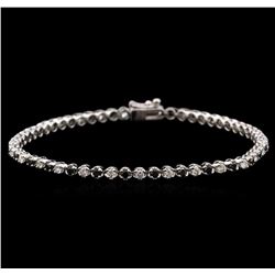 1.58ctw Black Diamond Tennis Bracelet - 14KT White Gold