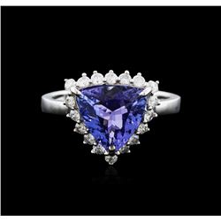 14KT White Gold 3.30ct Tanzanite and Diamond Ring