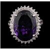 Image 1 : 14KT White Gold 13.37ct Amethyst and Diamond Ring