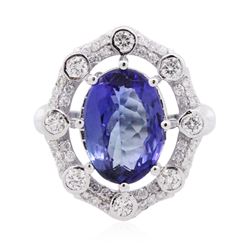 14KT White Gold 6.74ct Tanzanite and Diamond Ring