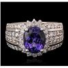 Image 1 : 14KT White Gold 3.88ct Tanzanite and Diamond Ring