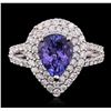 Image 1 : 14KT White Gold 1.71ct Tanzanite and Diamond Ring