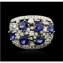 14KT White Gold 2.34ctw Sapphire and Diamond Ring