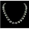 Image 1 : Tahitian Cultured Pearl Necklace with 14KT White Gold Diamond Clasp