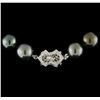 Image 2 : Tahitian Cultured Pearl Necklace with 14KT White Gold Diamond Clasp