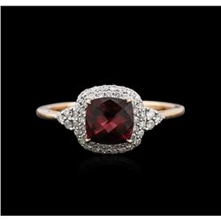 14KT Rose Gold 0.90ct Tourmaline and Diamond Ring