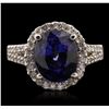 Image 1 : 14KT White Gold 6.64ct Sapphire and Diamond Ring