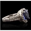 Image 2 : 14KT White Gold 6.64ct Sapphire and Diamond Ring