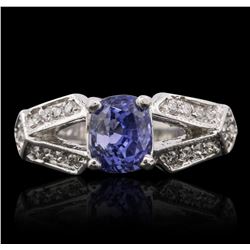 14KT White Gold 2.15ct Sapphire and Diamond Ring