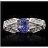 Image 1 : 14KT White Gold 2.15ct Sapphire and Diamond Ring