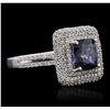 Image 2 : 14KT White Gold 2.90ct Sapphire and Diamond Ring