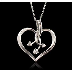 14KT White Gold 0.27ctw Diamond Pendant With Chain