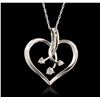 Image 1 : 14KT White Gold 0.27ctw Diamond Pendant With Chain