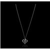 Image 2 : 14KT White Gold 0.27ctw Diamond Pendant With Chain