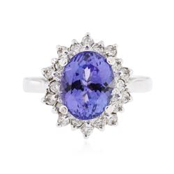 14KT White Gold 2.48ct Tanzanite and Diamond Ring